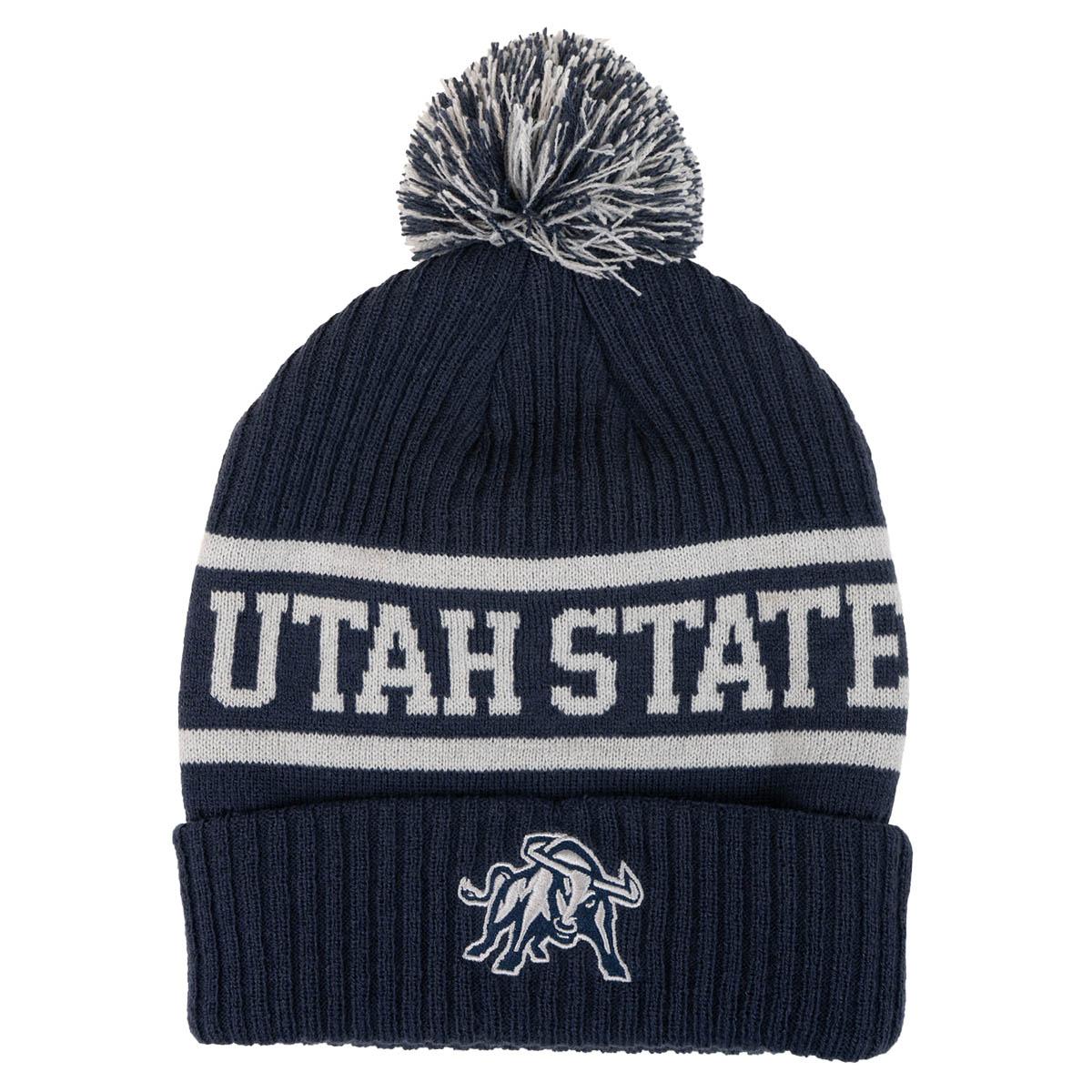 Nike Utah state aggie bull pom pom beanie